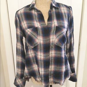 Anthropologie Cloth & Stone Plaid Shirt Sz S/M